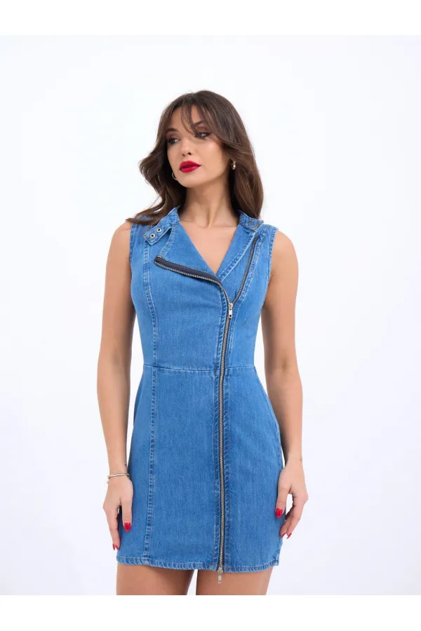 6825 DENIM DRESS - BLUE