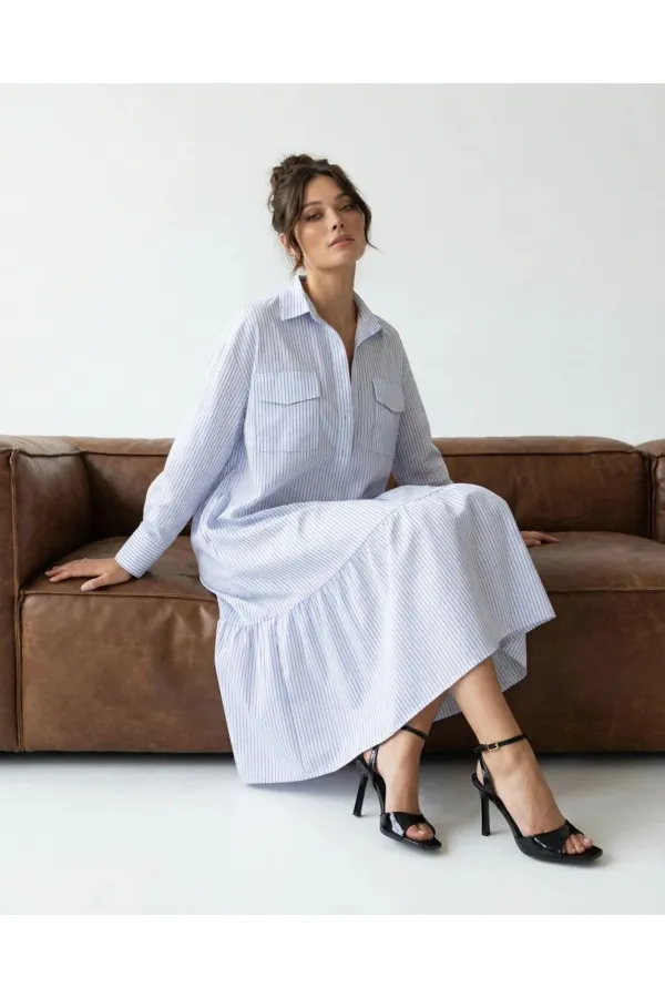 5855 ELBİSE-MIAMI ÇİZGİLİ