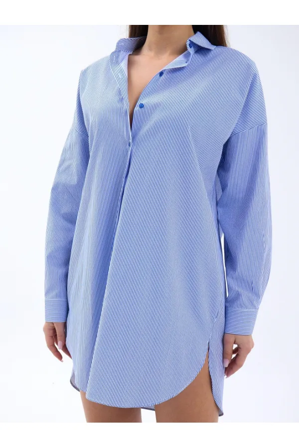 CHEMISE 4474 - RAYURES BLEUES ET BLANCHES