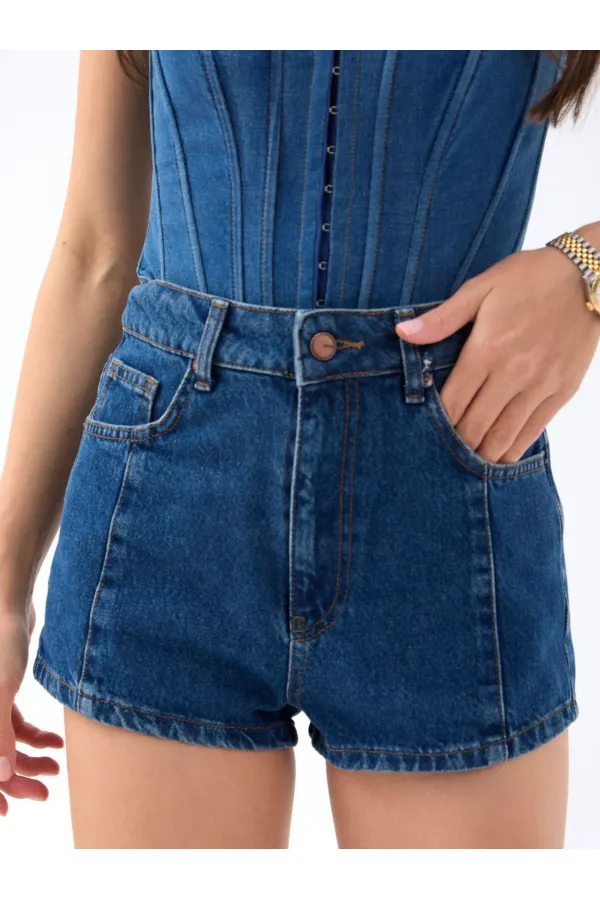 6263 KOT ŞORT-KOYU MAVİ