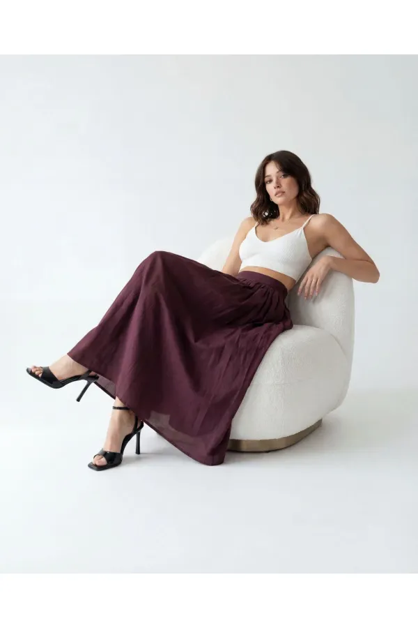 7580 SKIRT - BURGUNDY