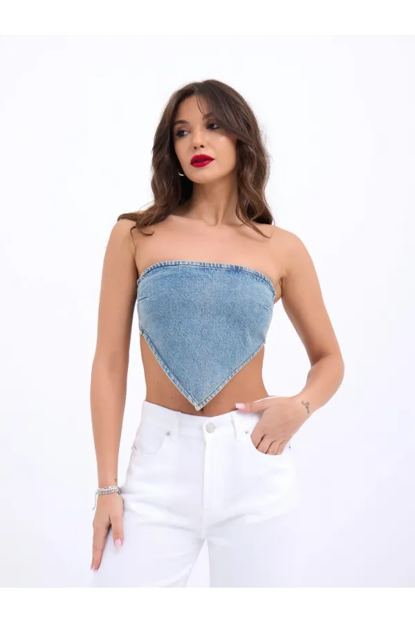 6222 Denim Crop-Blue