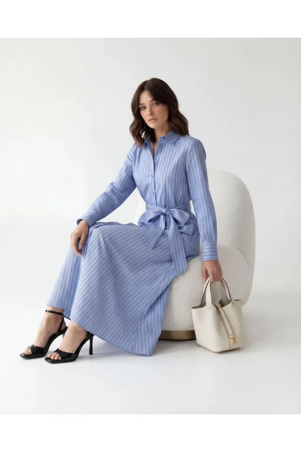 7607 DRESS - OAKLAND STRIPED