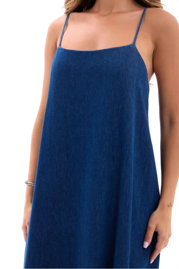 7432 DENIM DRESS - BLUE