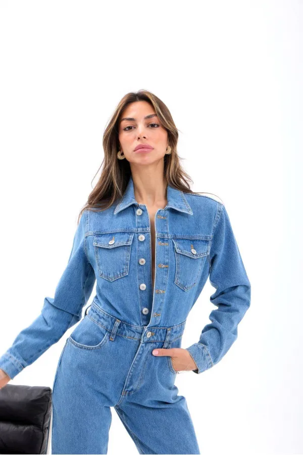 6718 DENIM JUMPSUIT - BLUE