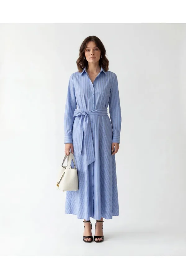 7607 DRESS - OAKLAND STRIPED