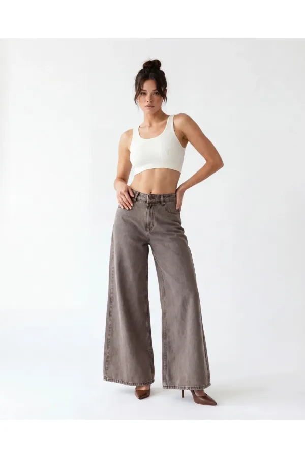 7488 DENIM PANTS - LIGHT BROWN