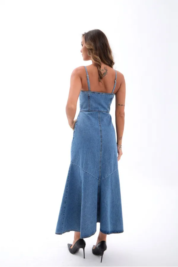 6983 KOT ELBİSE-MAVİ