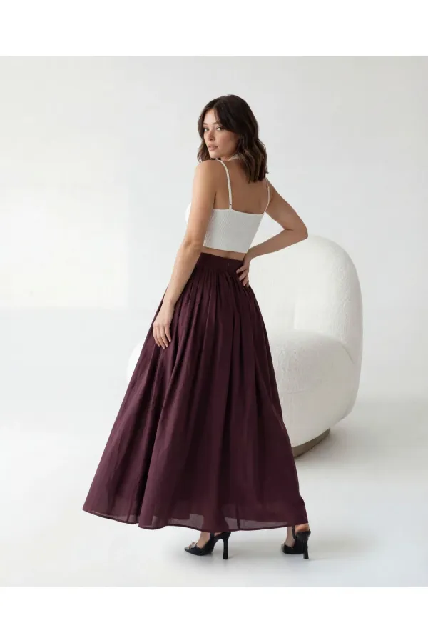 7580 SKIRT - BURGUNDY
