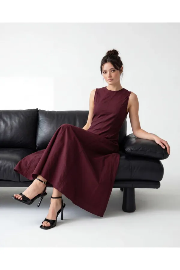 7604 ELBİSE-BORDO 7604 ELBİSE-BORDO