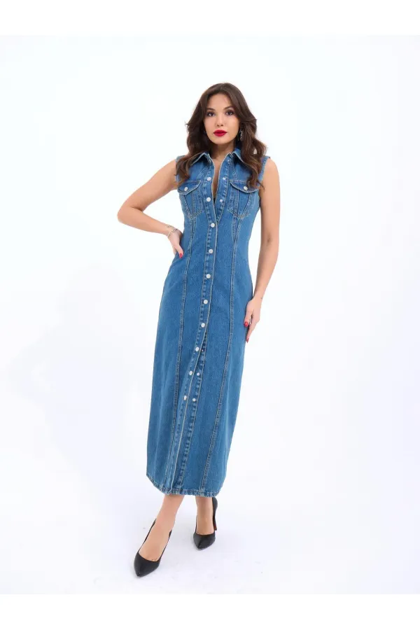 Robe en jean 6460 - Bleue