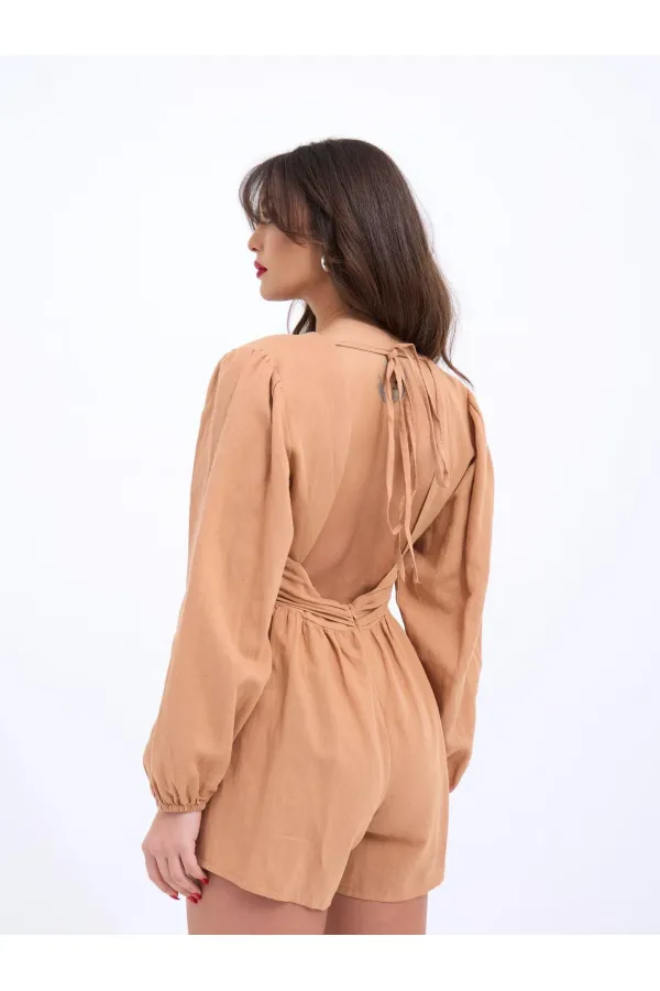 6528 JUMPSUIT DRESS - CAMEL
