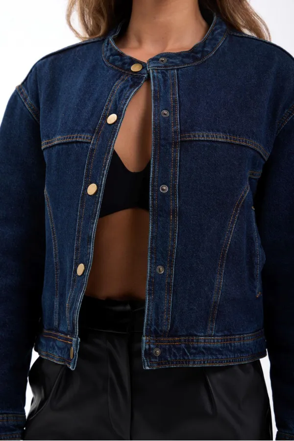 VESTE EN JEAN 7480 - BLEU MARINE