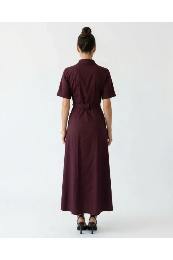 6948 DRESS - BURGUNDY