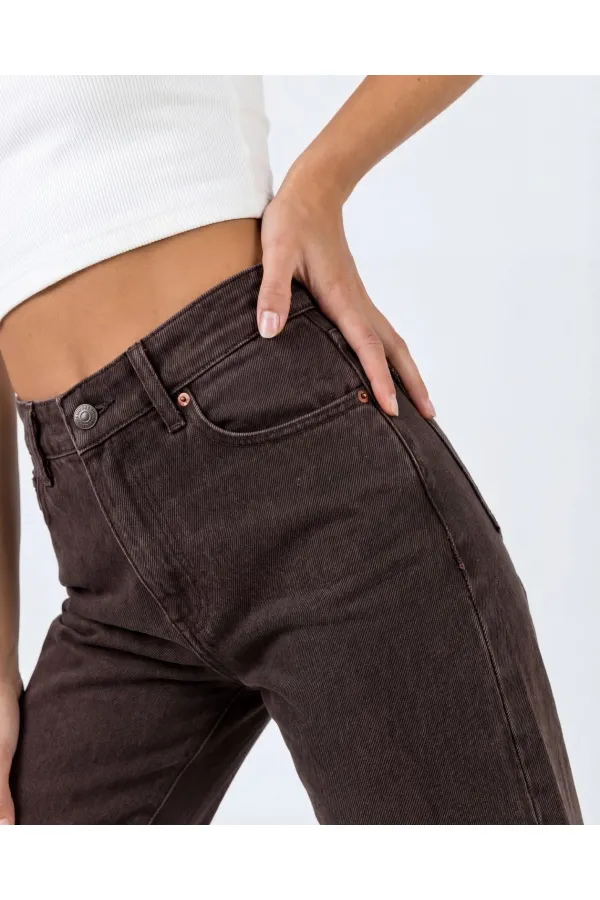 PANTALON EN JEAN 7488 - MARRON FONCÉ