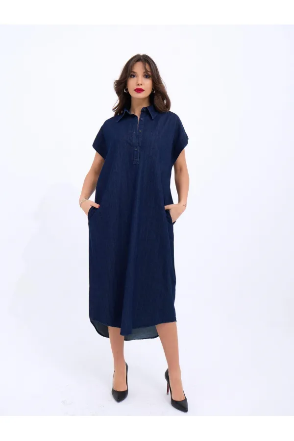 7348 DENIM DRESS - BLUE