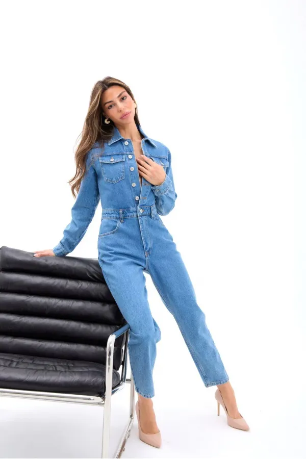 6718 DENIM JUMPSUIT - BLUE
