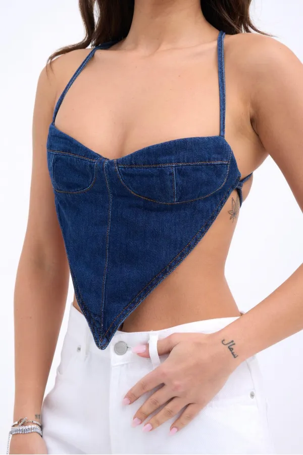 6968 DENIM CROP-BLUE