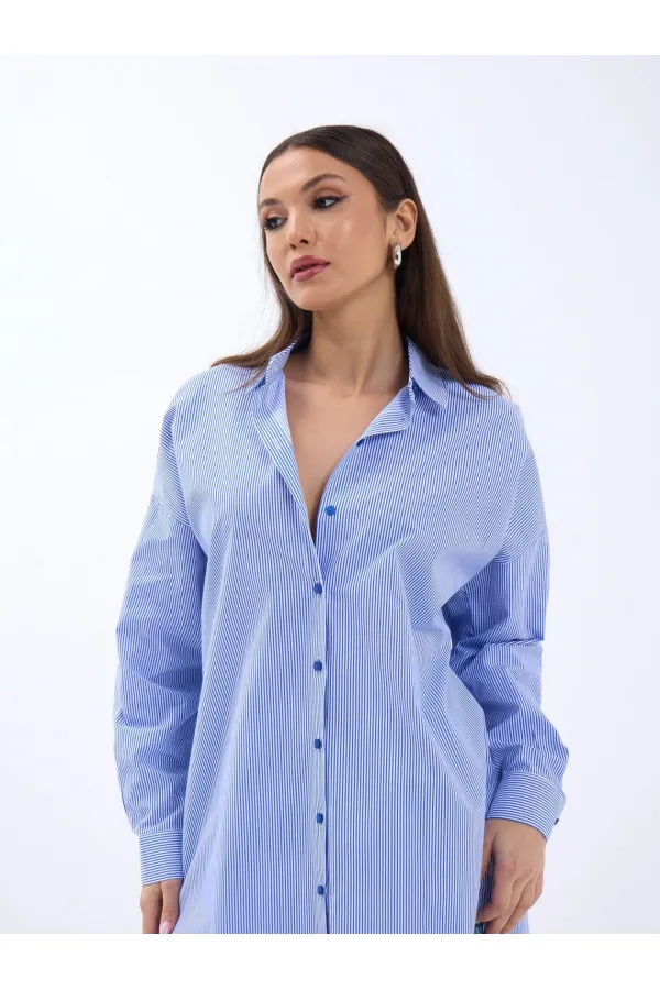 CHEMISE 4474 - RAYURES BLEUES ET BLANCHES