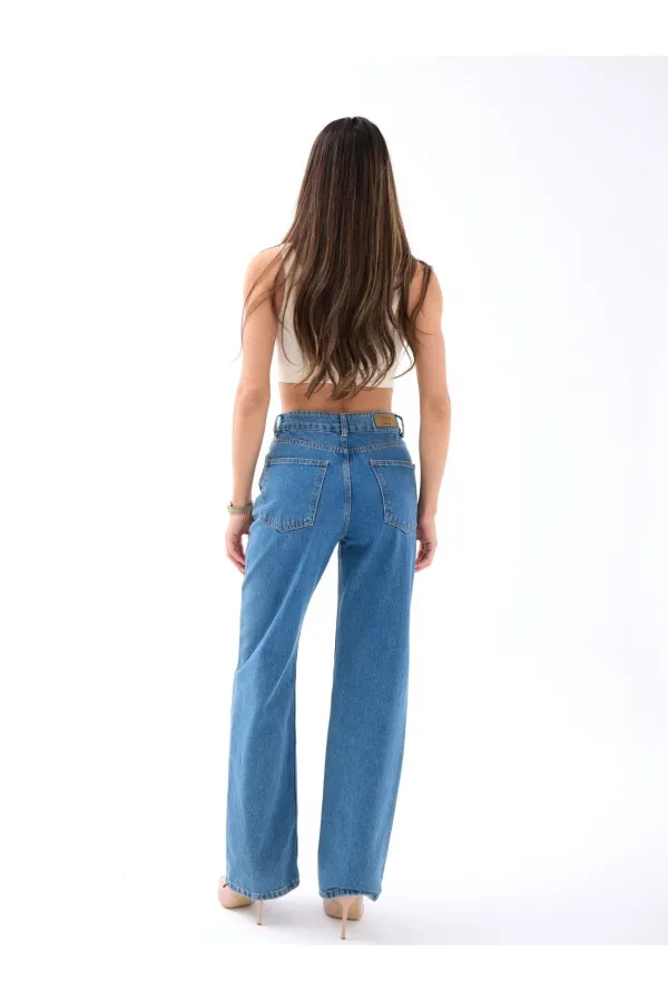 5171 DENIM BONNET À BOUTONS LARGE BLEU KEG