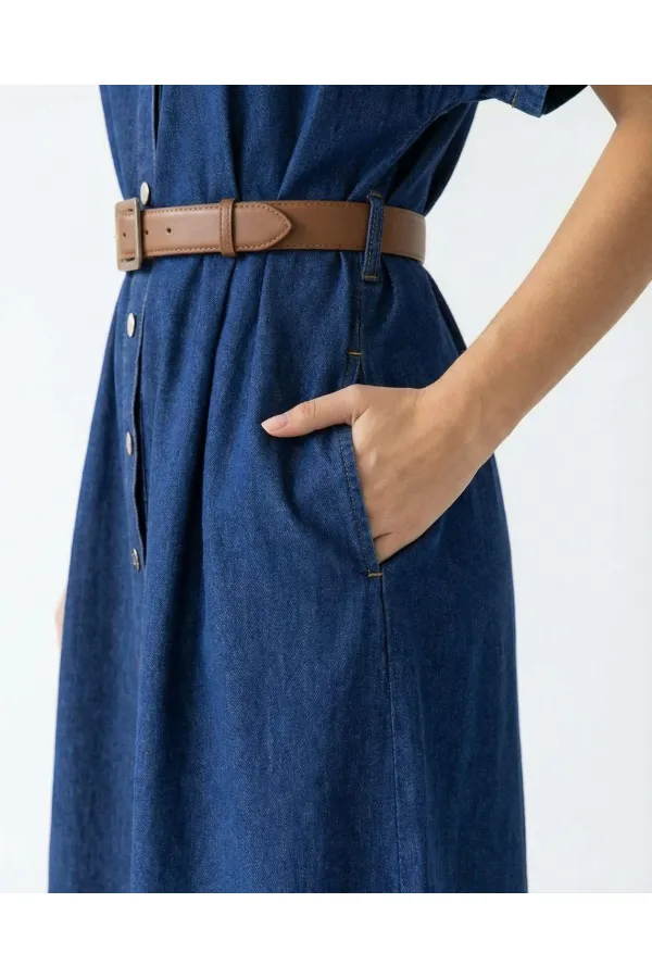 7568 DENIM DRESS - BLUE