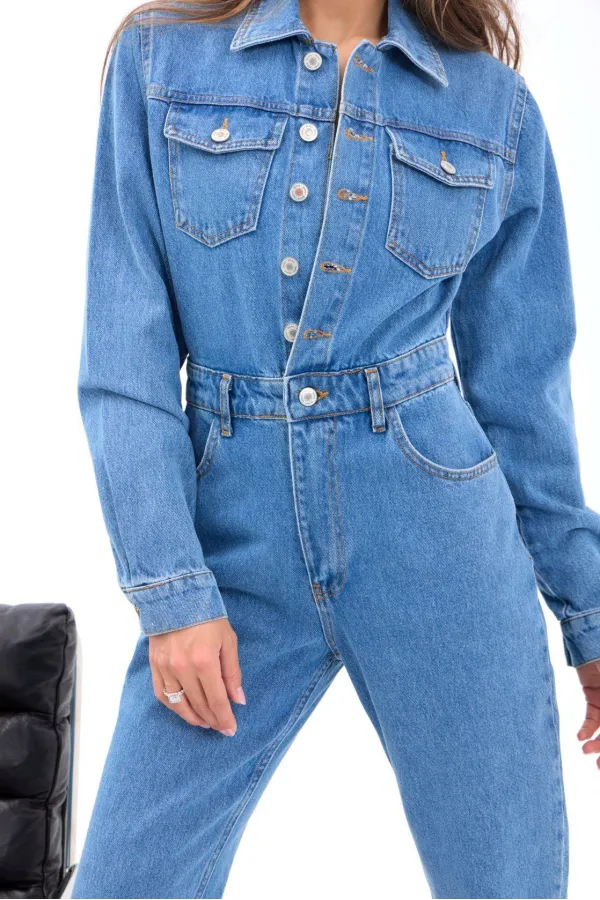 6718 DENIM JUMPSUIT - BLUE