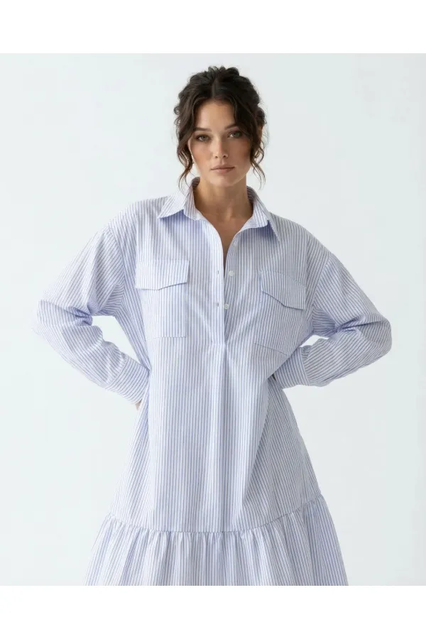 5855 ELBİSE-MIAMI ÇİZGİLİ