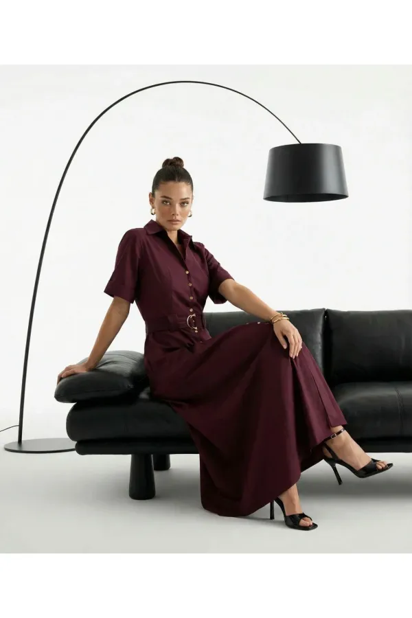 6948 DRESS - BURGUNDY