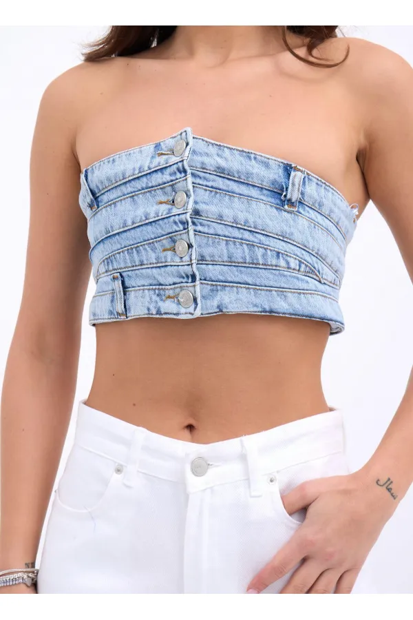 6817 DENIM CROP-BLEU