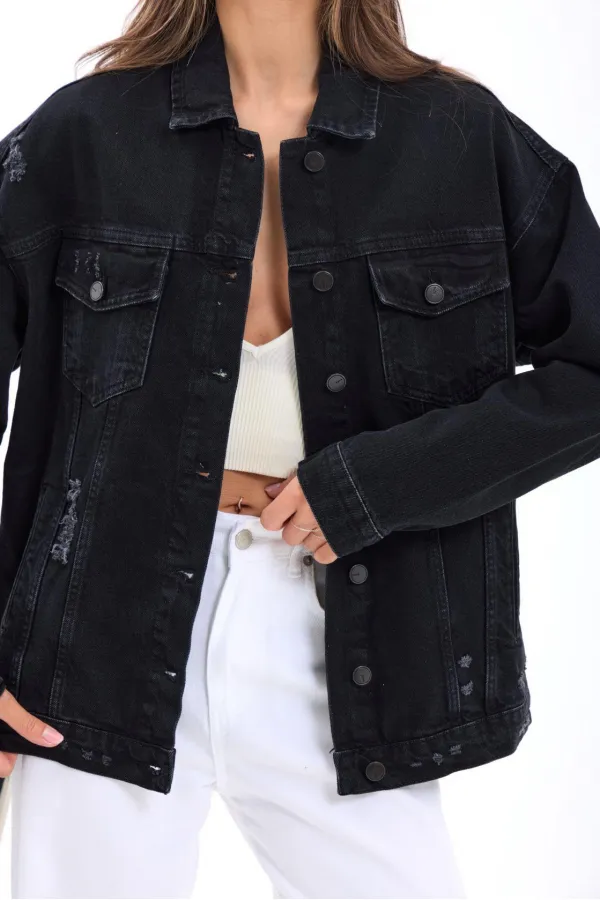 4929 VESTE EN JEAN - NOIRE