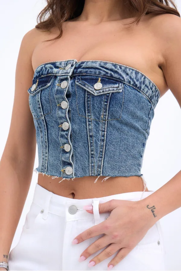 6285 DENIM BLOUSE - BLUE