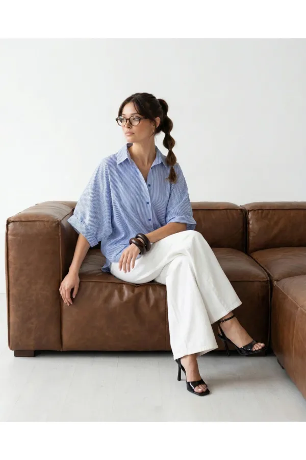 5190 SHIRT - BLUE AND WHITE STRIPED