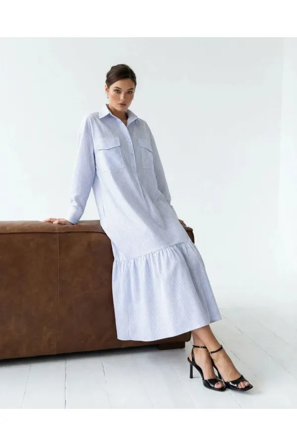 5855 ELBİSE-MIAMI ÇİZGİLİ