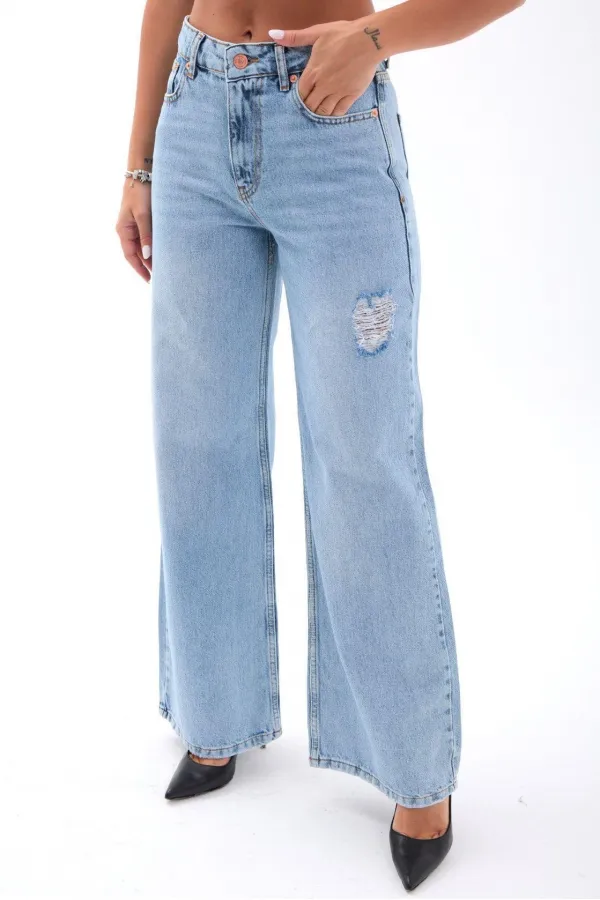 7442 KOT PANTOLON-AÇIK MAVİ