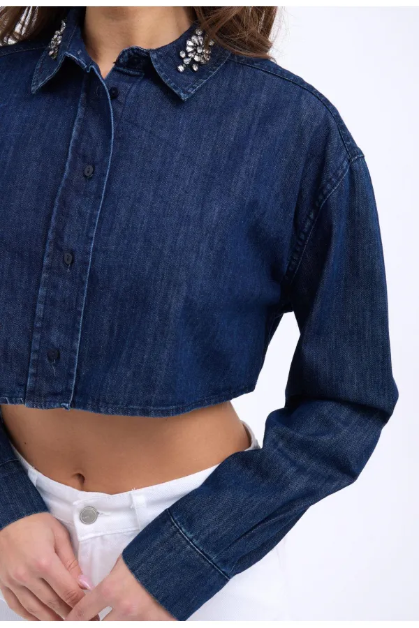 6603 DENIM BLOUSE - BLUE