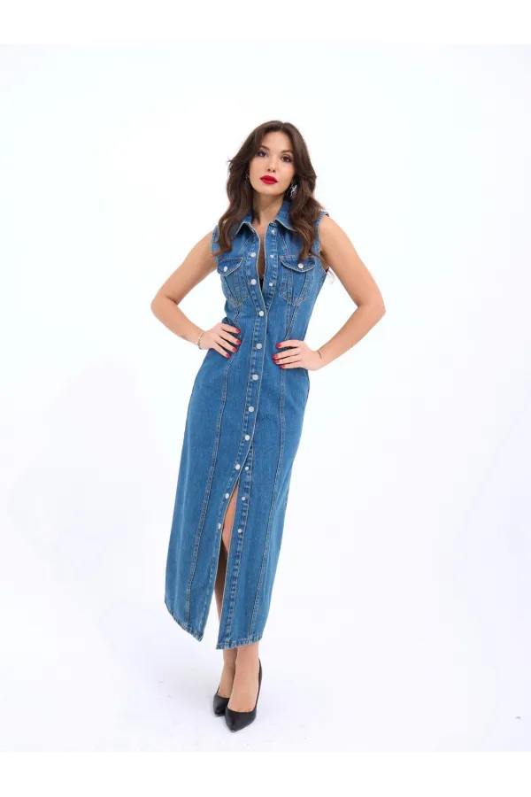 Robe en jean 6460 - Bleue