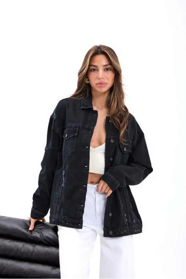 4929 VESTE EN JEAN - NOIRE