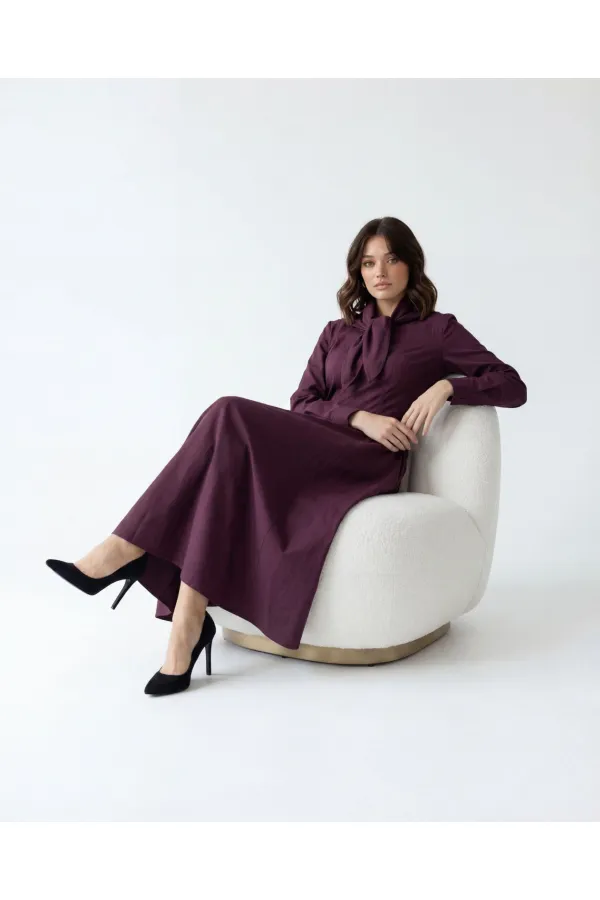 7553 DRESS - BURGUNDY