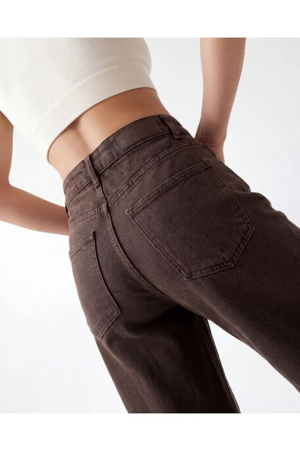 7612 DENIM PANTS - DARK BROWN