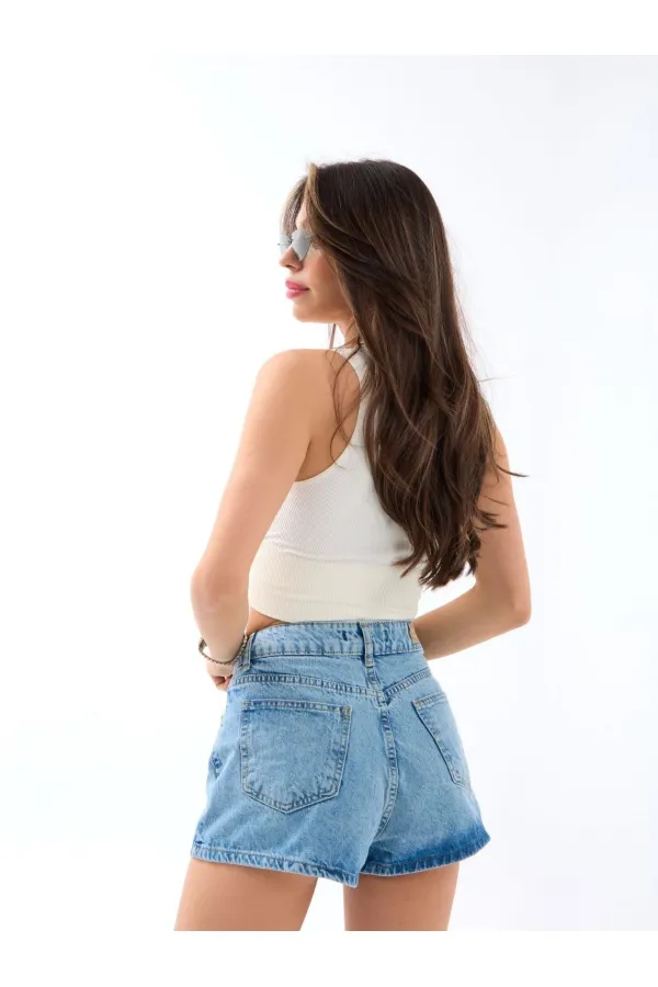 6263 DENIM SHORTS - LIGHT BLUE