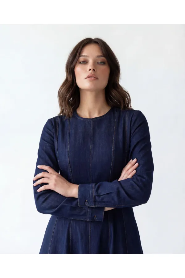 7551 KOT ELBİSE-DARK BLUE