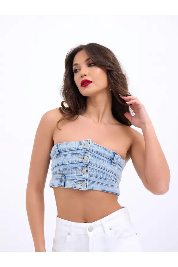 6817 DENIM CROP-BLEU