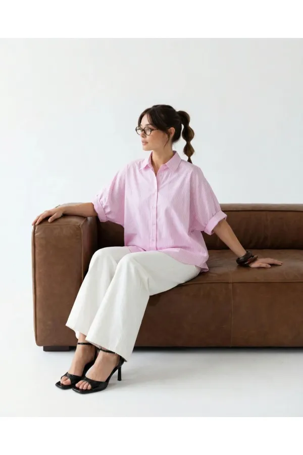 CHEMISE 5190 - À RAYURES ROSE