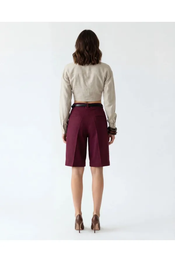 7446 SHORTS - BURGUNDY