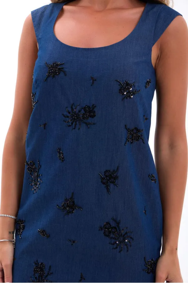 7420 DENIM DRESS - BLUE