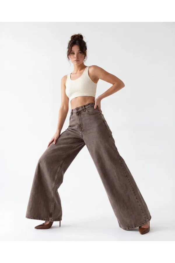 7488 DENIM PANTS - LIGHT BROWN