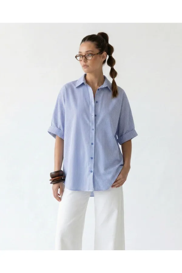 5190 SHIRT - BLUE AND WHITE STRIPED