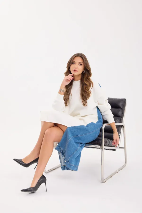 7194 LONG SWEAT-ECRU