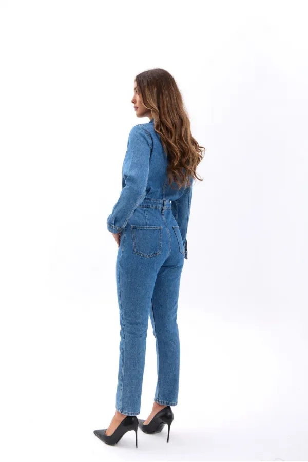 6534 DENİM TULUM-MAVİ