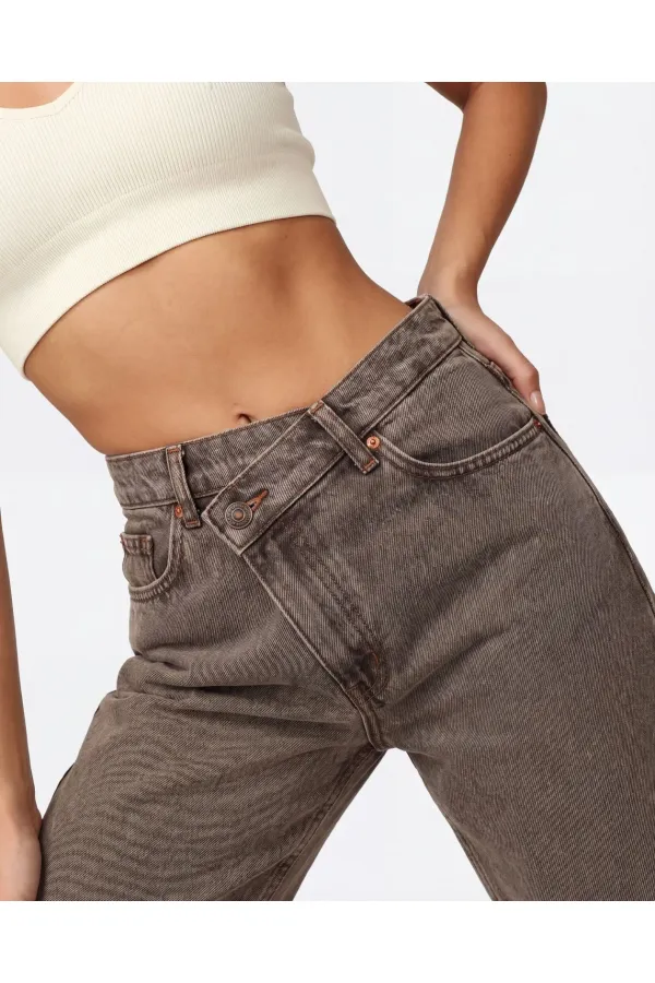 7493 PANTALON EN JEAN - MARRON